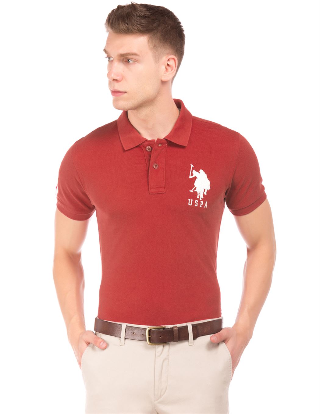 U.S. Polo Assn. Men Casual Wear Red T-Shirt